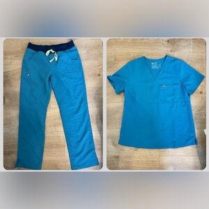 Teal Figs Straight Leg Scrub Set